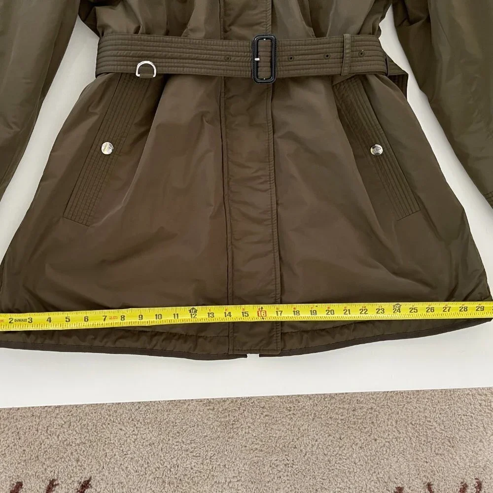 BURBERRY Portobello Women's Parka Hooded Jacket - 10 US Dark Olive - Picture 8 of 16